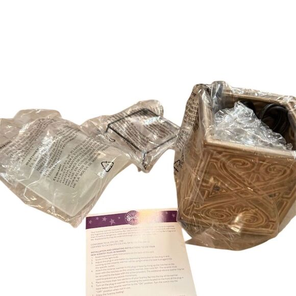 Scentsy RIGA Large Brown Ceramic Geometric Warmer - Picture 5 of 5